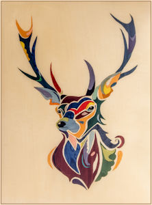 Stags head in Colour