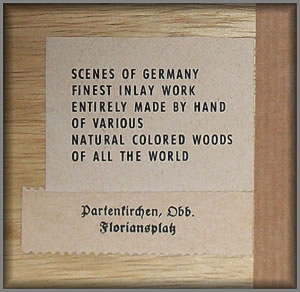 Label from rear of picture