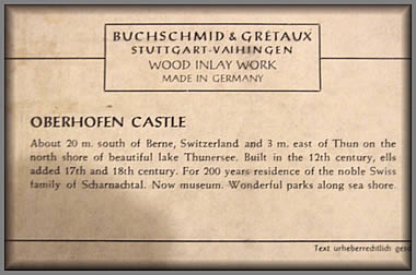 Oberhofen Castle label