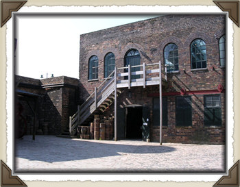 Courtyard and barrels