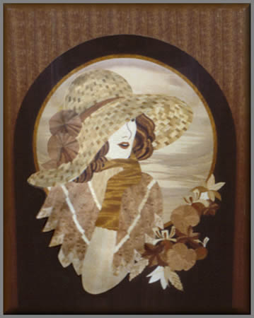 Girl with straw sun hat