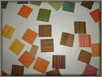 Various coloured veneers