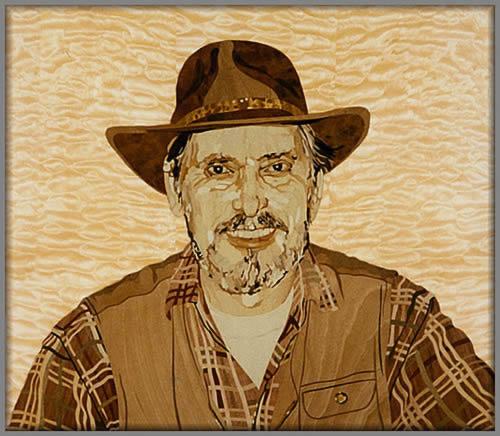 Marquetry portrait